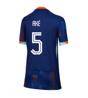 Lacne Ženy Futbalové dres Holandsko Nathan Ake #5 ME 2024 Krátky Rukáv - Preč